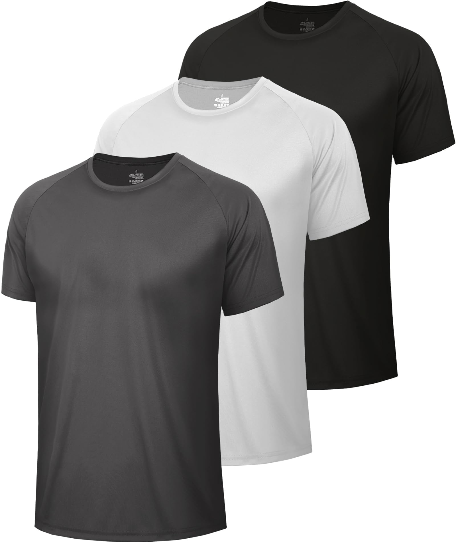 BOOJO 1, 3 or 5er Pack Sport Tshirts Herren Schnelltrocknend Shirt Kurzarm Sportshirt Gym Funktionsshirt Männer für Fitness Trainings
