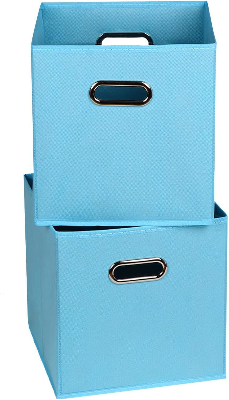 Yunkeeper 11 Inch Cube Storage Bins ,Black Fabric Cubes