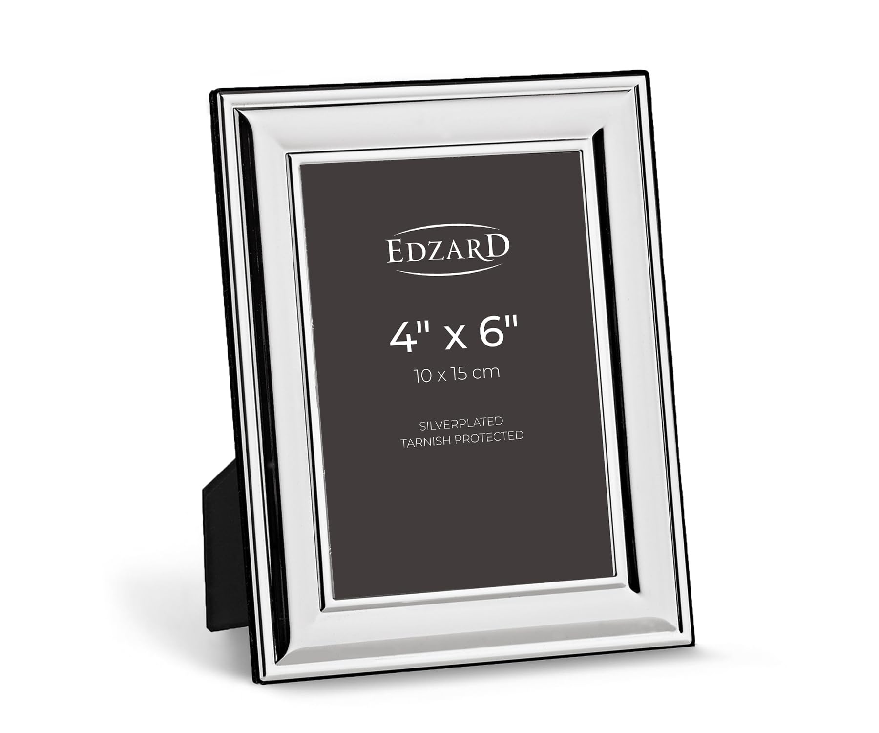 Edzard Silver Plated Photo Frame Sunset 4"x6" (10x15 cm), Non-Tarnishing, High Gloss Finish, Real Glass Front & Premium Velvet Back, Portrait or Landscape Display