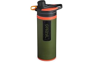 GRAYL GeoPress 24 oz Water Purifier Bottle for Hiking, Camping, and Survival