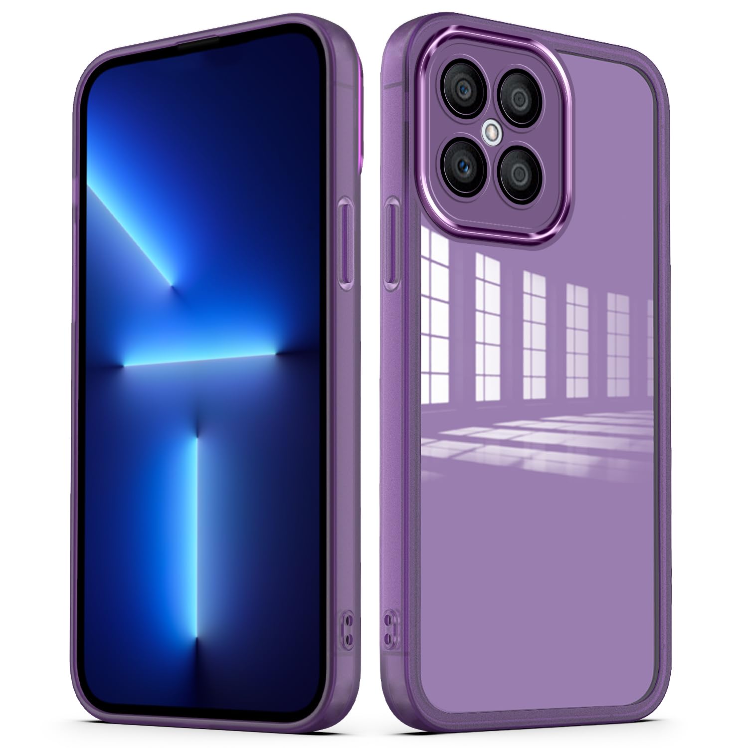 Cover MAOGE Per Honor X8 Con Airbag Antishock - Custodia Sottile In Silicone Morbido E TPU - Protezione Anti Caduta - Viola Chiaro