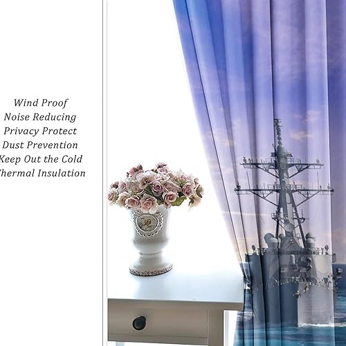 Miniatura 6 de Cortinas opacas ultra suaves con temática náutica moderna del océano, decoración de habitación de niños, aislamiento térmico, reducción de ruido,