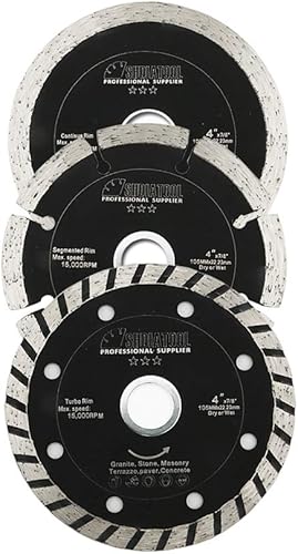 Miniatura 10 de SHDIATOOL Juego de 3 discos de corte de cuchillas de sierra de diamante de 4-12 pulgadas para azulejos, cerámica, mármol, granito, hormigón