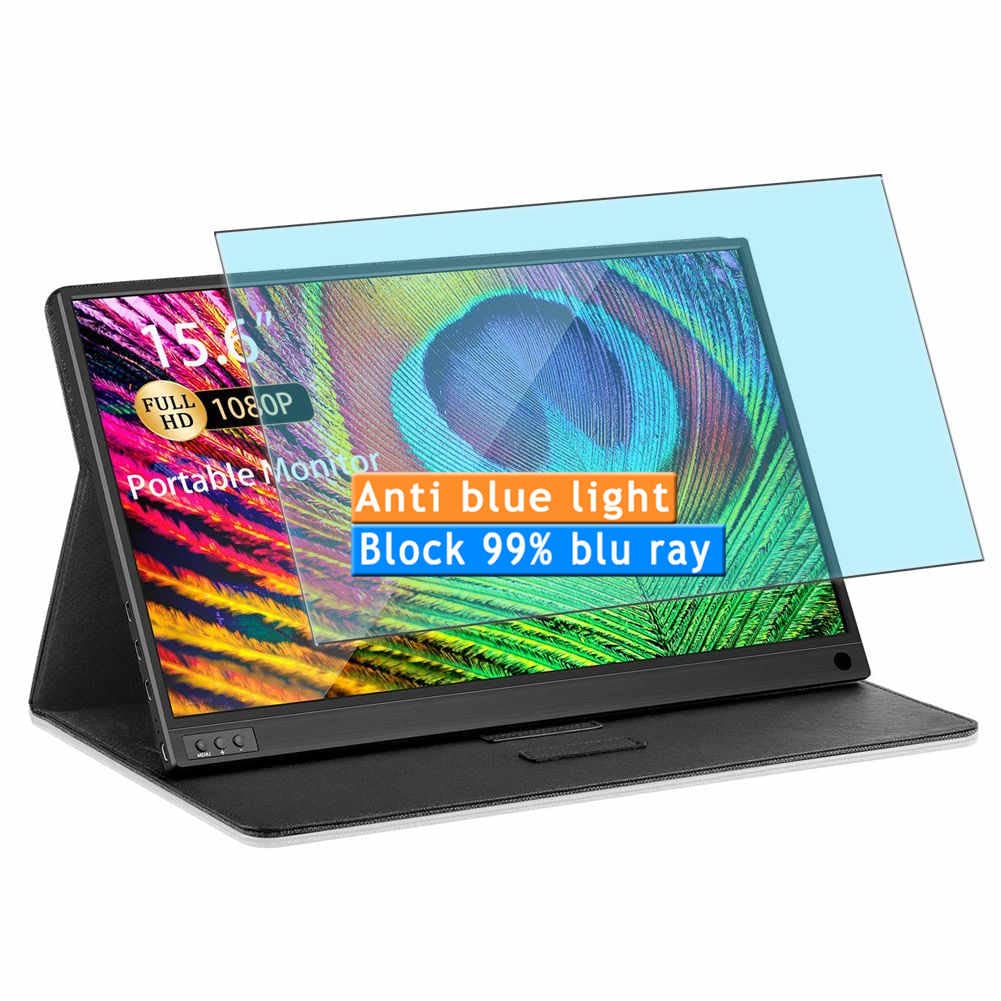 2-Pack Anti Blue Light Screen Protector, compatible with ZSCMALLS ZSC-A15 15.6" Monitor TPU Film Protectors Sticker [ Not Tempered Glass ]