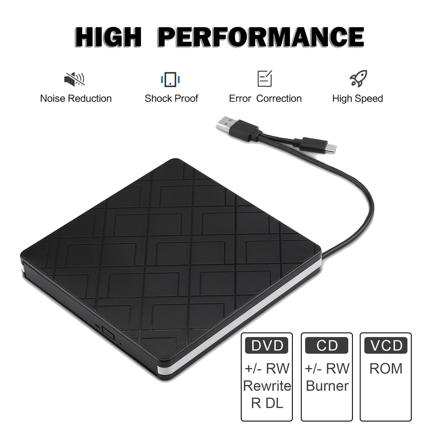 Amazon.co.jp: intendvision 外付けCD DVDドライブ スリム USB C