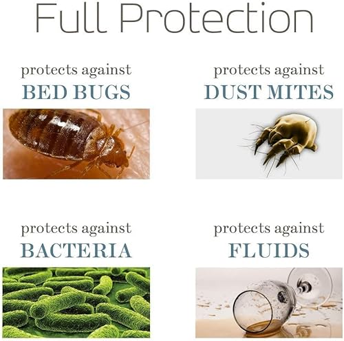 Miniatura 8 de Protector de almohada SafeRest Premium hipoalergénico a prueba de chinche de cama con cierre zipper e impermeable Algodón Blanco Estándar