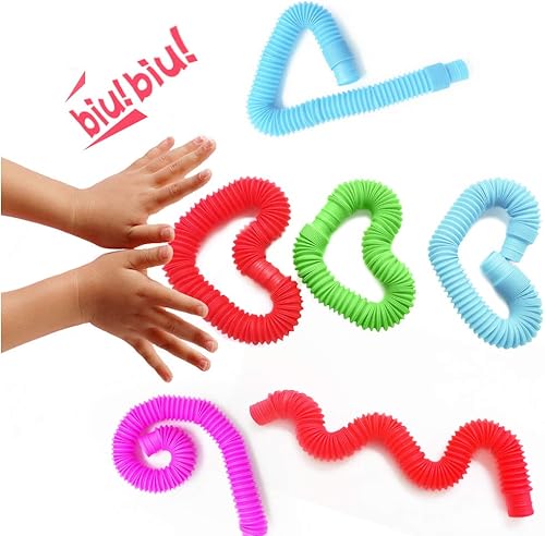 Miniatura 5 de Juguetes sensoriales de tubos multicolor Pop para niños pequeños, juguetes de aprendizaje - Paquete de 4