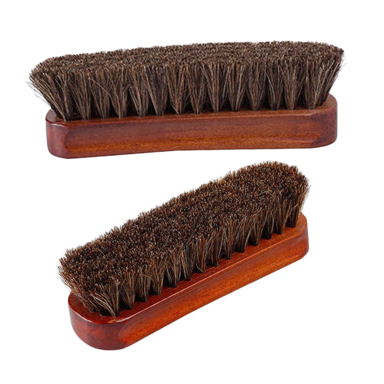 Veemoon Cepillo De Madera para Limpiar Zapatos Cepillo De Pelo De Caballo Cepillo De Limpieza Cepillo Pequeño para Cuero Cepillo De Pelo De Caballo para 2 Piezas x 4