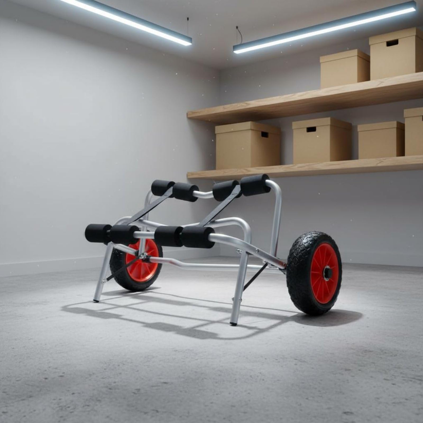 Carrello Trasporto Kayak Carrello Trolley Barca Gonfiabile Rimorchio Pieghevole Struttura Robusta in Alluminio Riduce Attrito Durante il Trasporto