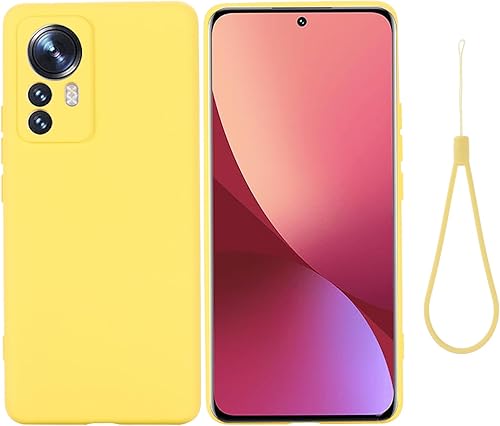 Funda para Xiaomi 12 ProXiaomi 12S Pro, Funda protectora de silicona líquida para Xiaomi 12 ProXiaomi 12S Pro con cordón de silicona, cubierta