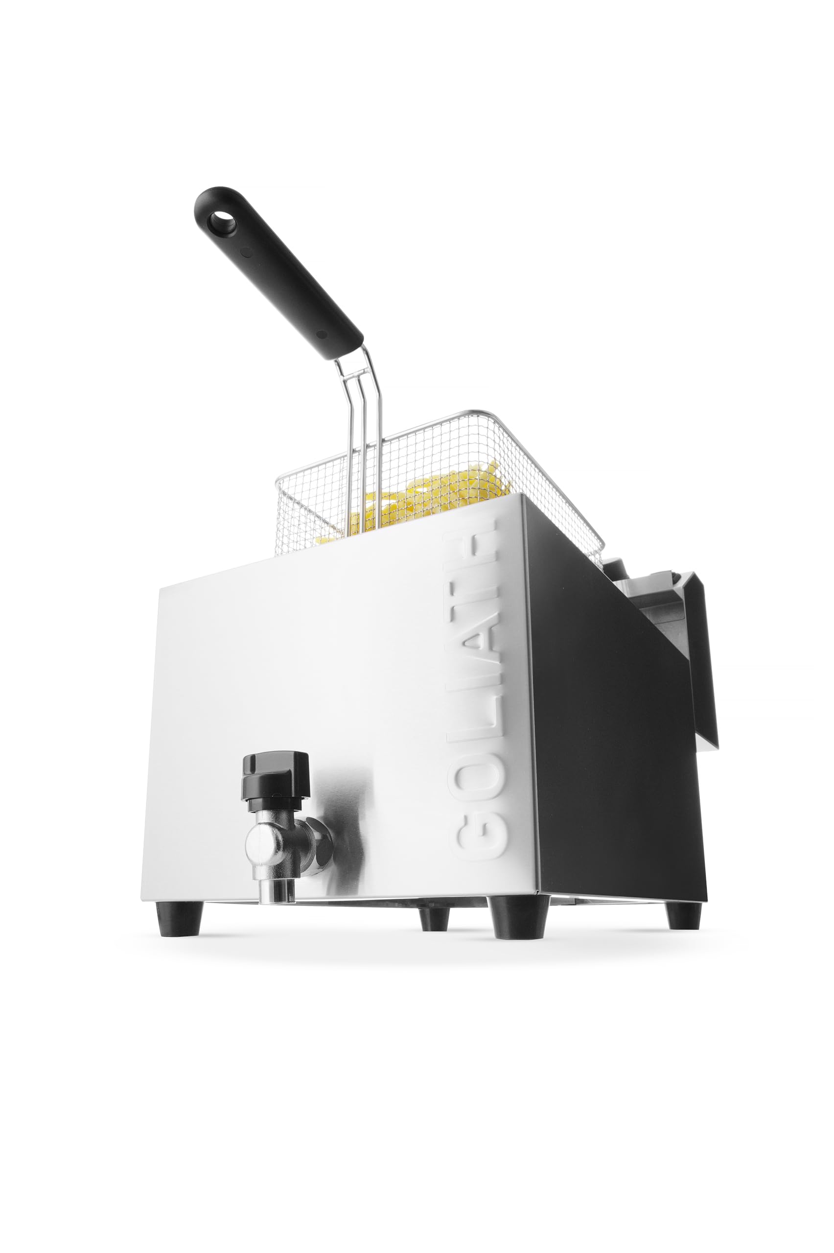 MBH - Freidora industrial eléctrica XL 10 litros 10 KW alta potencia GOLIATH para hostelería. Freidora profesional profunda con grifo para bar y restaurante.