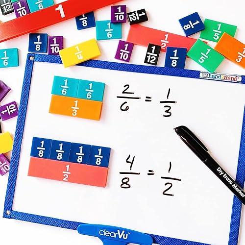 Miniatura 6 de Azulejos de fracciones matemáticas ETA hand2mind en arcoíris