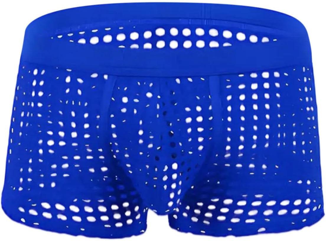 Men's Open Mesh Boxer Briefs Low Rise Pouch Trunks Underwear