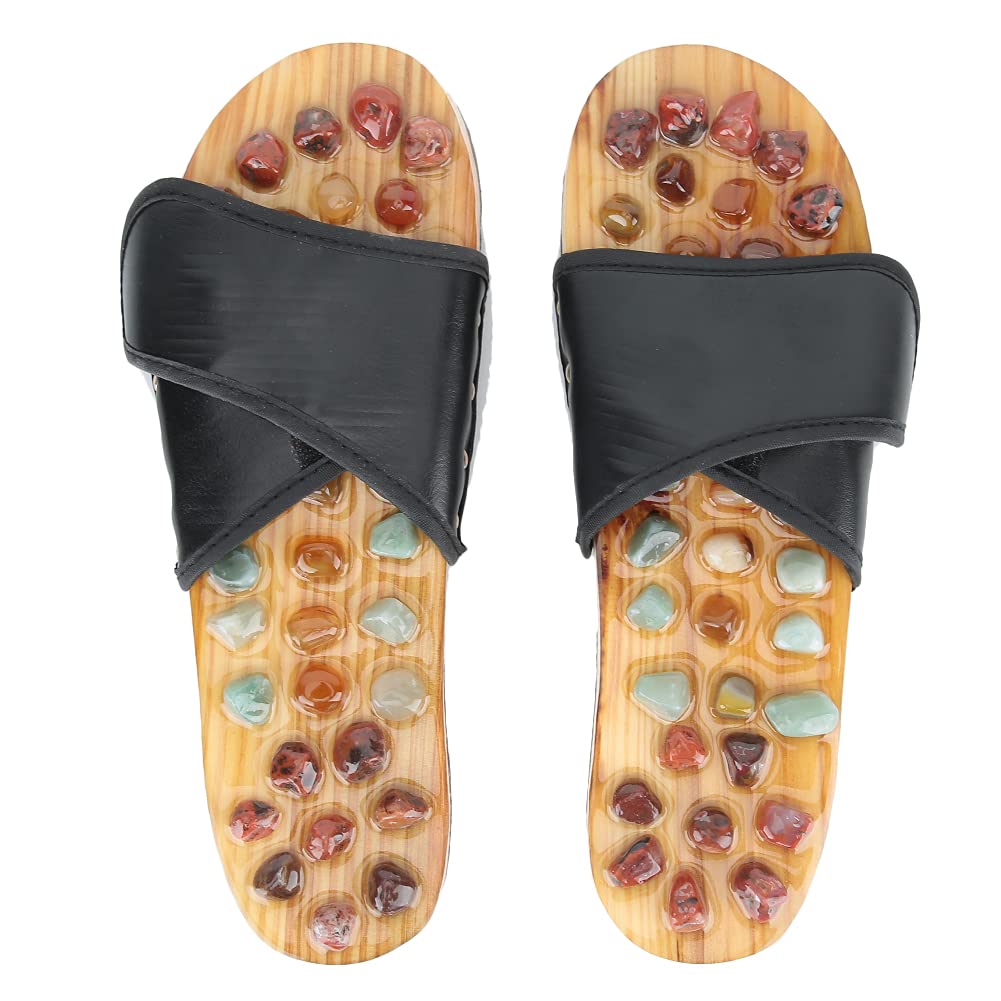 Folanda Acupressure Foot Massager, Deep Tissue Circulation Massage Slippers with Agate Stones, Reflexology Massage Sandals Shoes for Men Women, Stress Relief, Boost Circulation(43)