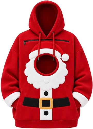 Unisex Pet Pouch Hoodie Dog Cat Carrier Plus Size Christmas Sweatshirt 2026