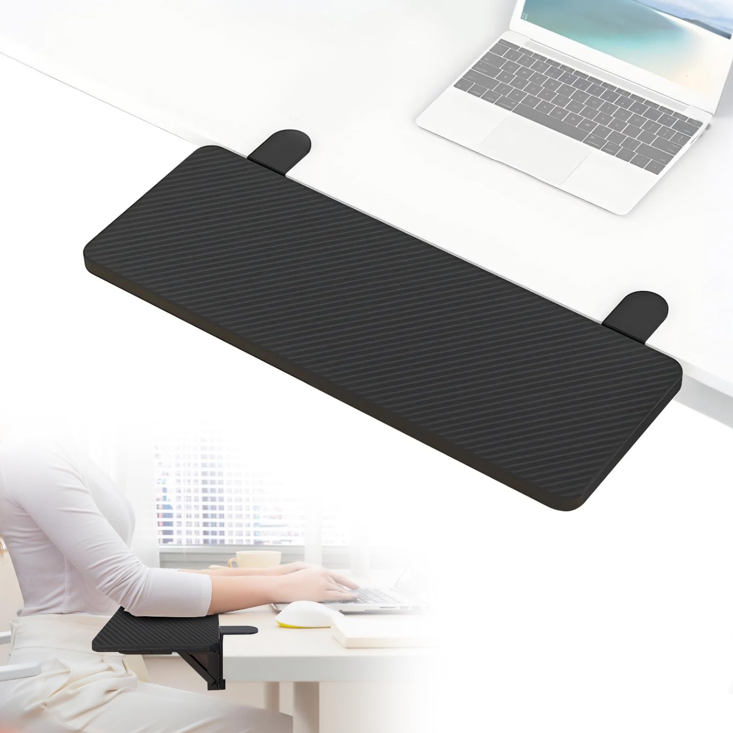 Bandeja De ExtensióN De Escritorio ErgonóMica Bandeja De Teclado Plegable De 90 Grados 55x24 Cm Brazo De ExtensióN De Escritorio Para Computadora Soporte Para Computadora PortáTil