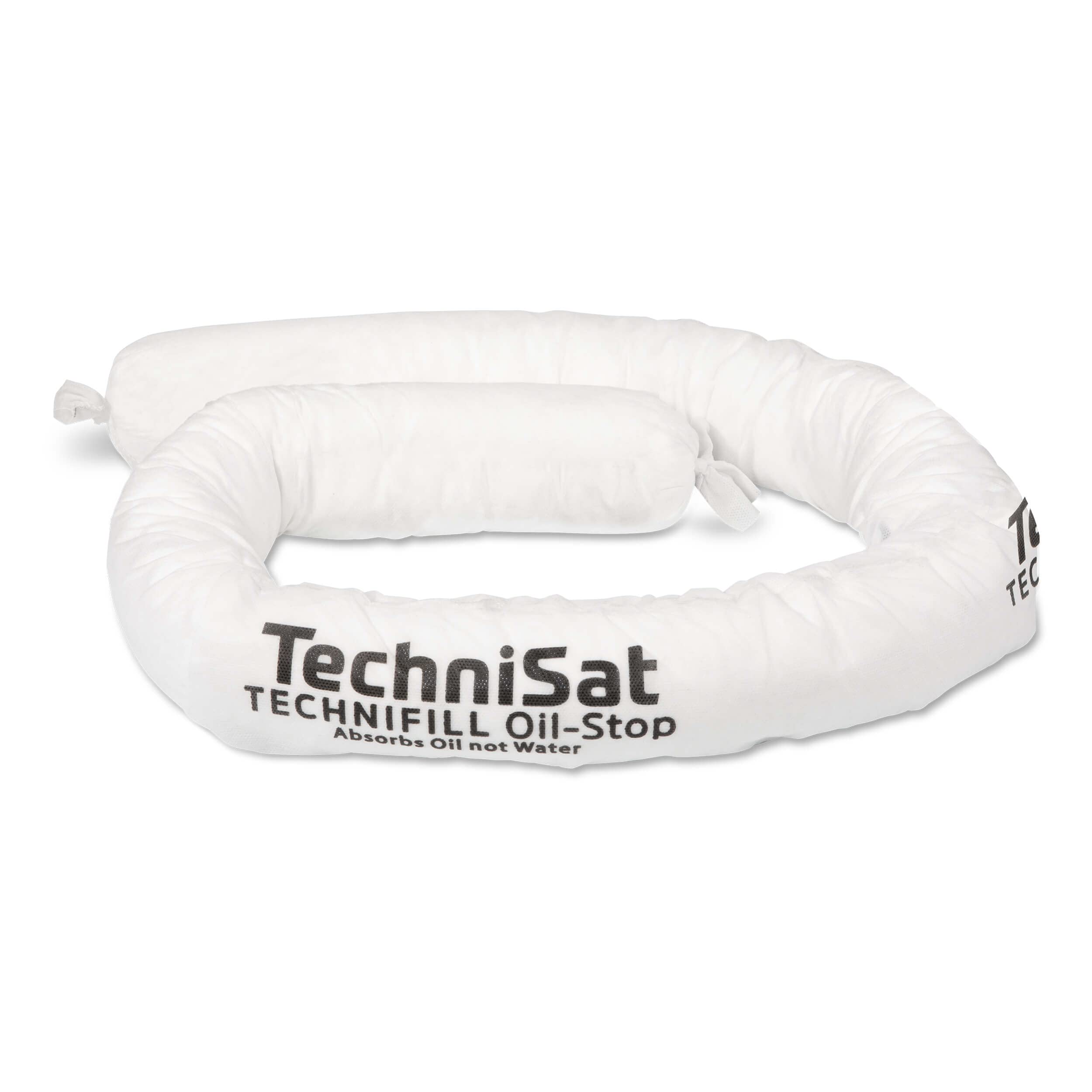 TechniSat TECHNIFILL Oil-Stop - 120 cm Ölabsorberschlauch (Schlange für Öle, Flüssigkeiten auf Ölbasis, Wasser abweisend, Hülle stoß- und reißfest, Absorptionsvermögen 58 l/VPE, 20 Stück) weiß