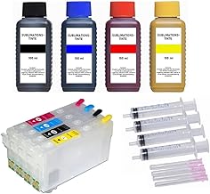 Inkpro Refillable Ink Cartridges Compatible with Epson 405 XL + 4 x 100ml Sublimation Ink for Workforce WF-7310, 7830, 7835, 7840, Pro WF-3820, 3825, 4820, 4825, 4830