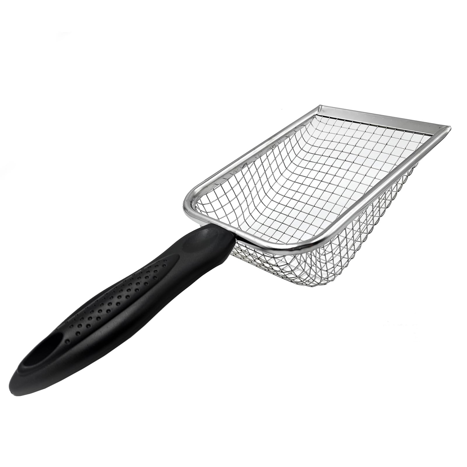 Wzhiy Stainless Steel Cat Litter Scoop - Durable & Easy Clean, Mesh Design for Efficient Waste Removal (Black)