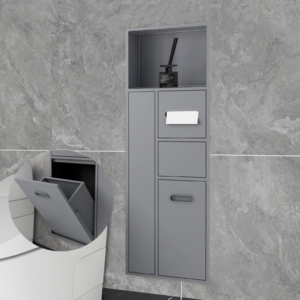 Scaffalatura flessibile da parete in acciaio inox per bagno, soluzione salvaspazio per decorare la casa in modo ordinato ed elegante