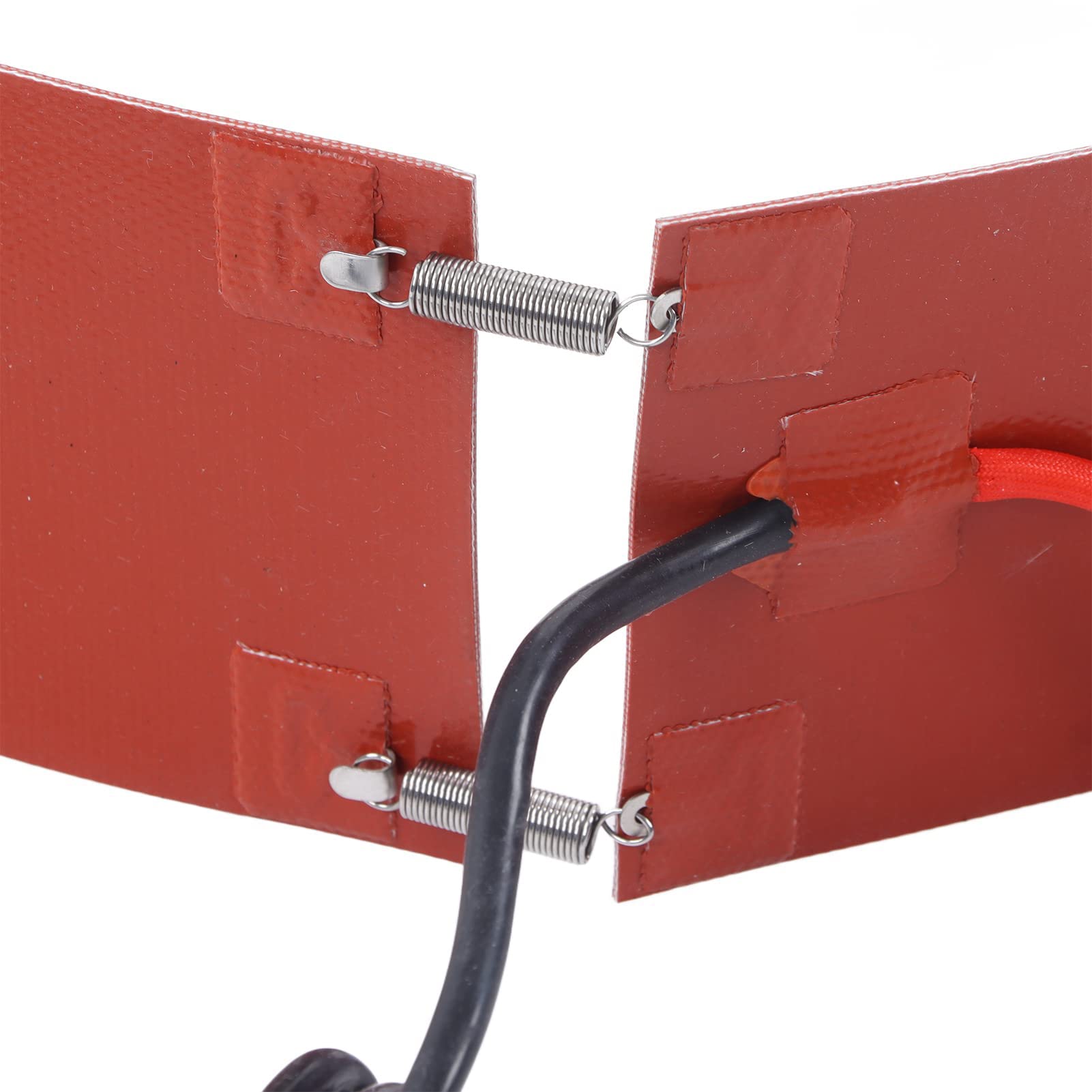 Chauffage de seau de tambour Ceinture chauffante de tambour d'huile Coussin chauffant en silicone avec ressort élastique et thermostat, coussin chauffant électrique pour tambour, chauffage de baril