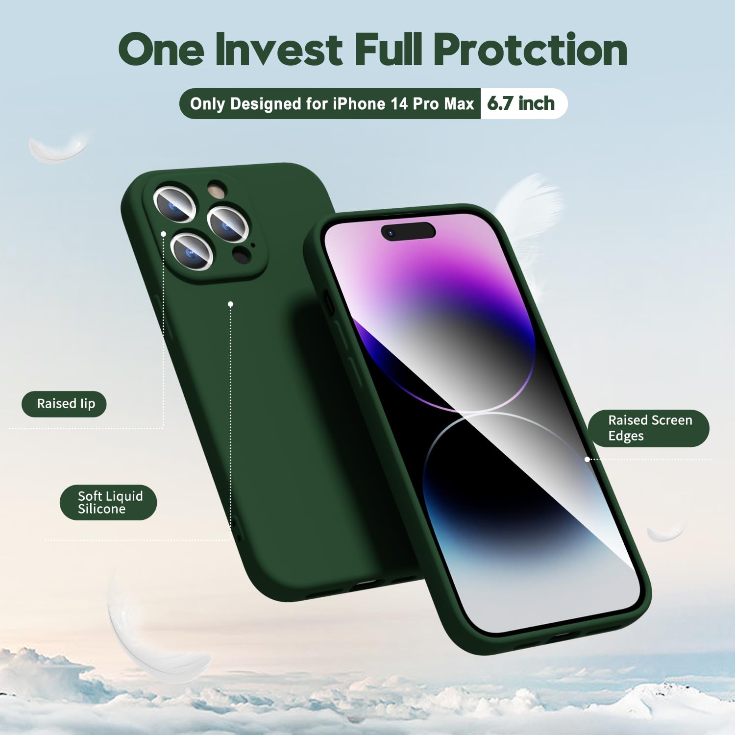 oakxco for iPhone 17 Pro Max Phone Case Liquid Silicone, Cute Thin Slim Grip Soft Rubber Gel for Women Men, Smooth Matte TPU Plain Solid Color Girly Simple Case with Camera Cover, Light Pink — view 1408