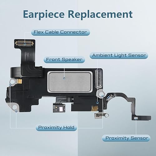 Miniatura 2 de Para iPhone 12 Auricular Altavoz Frontal Reemplazo para iPhone 12 Pro Reparación OEM 6.1 "Parte del oído con Sensor de Proximidad Sensor de Luz