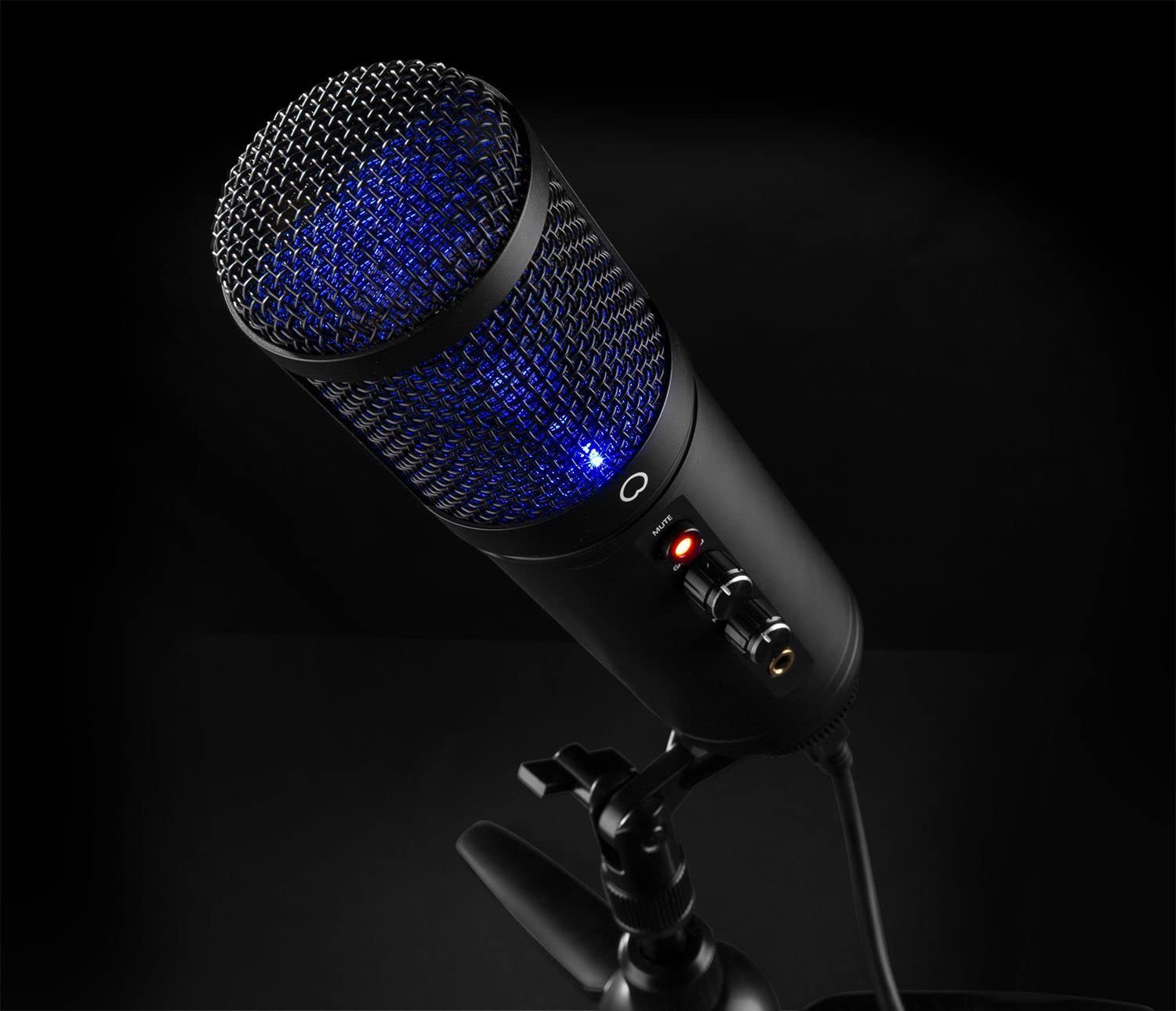 Power Dynamics PCM120 microfono Condensador Broadcasting & Streaming con trípode de Mesa e iluminación LED, microfono USB, Ideal para Crear Contenido de Youtube, Twitch, Gaming, Podcast, Color Negro