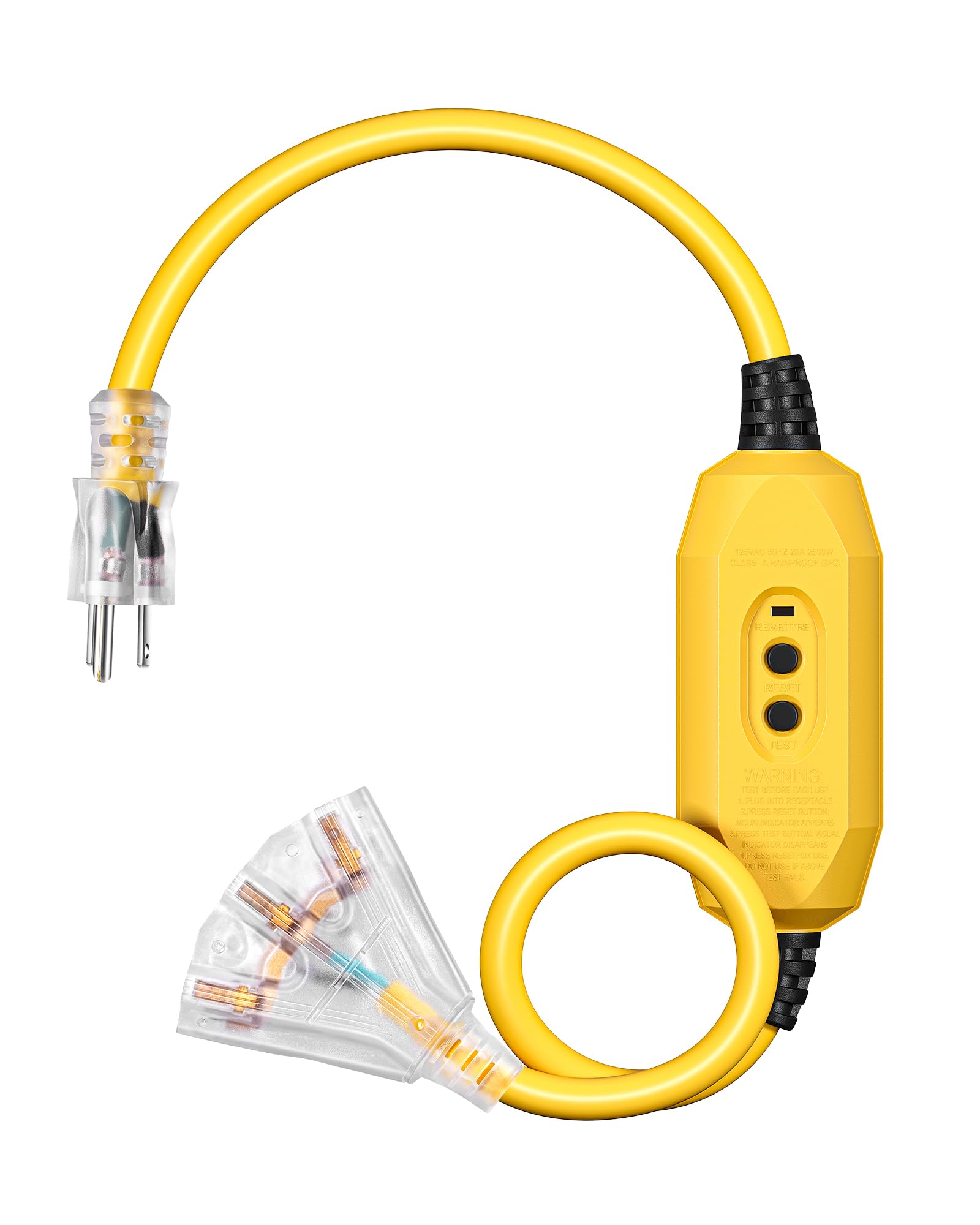 DEWENWILS 3 FT Automatic Reset GFCI Extension Cord