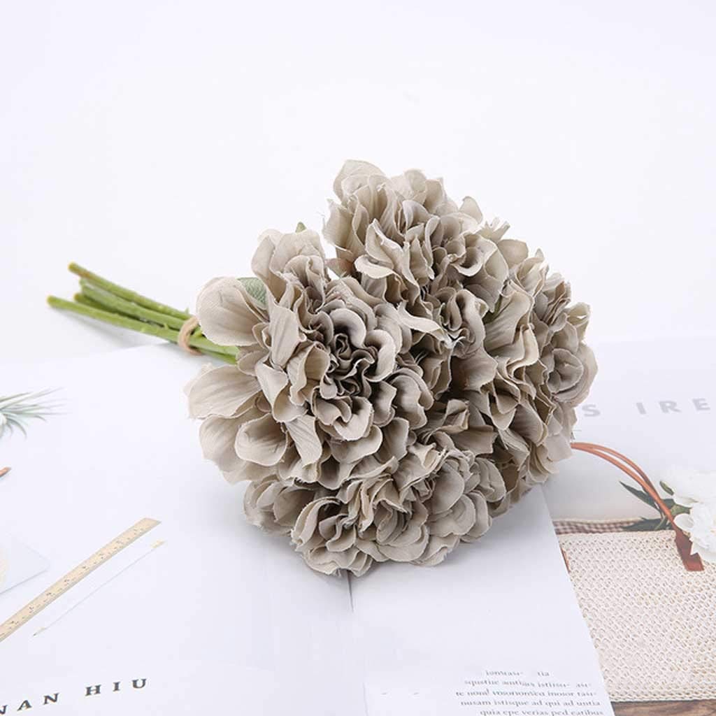 5 Stück künstliche Seidenrosen, Pfingstrosen-Brautstrauß für Hochzeiten, Heimdekoration, DIY-Artikel, günstige künstliche Hortensien (Black-Soul Eater1)
