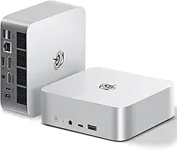 Beelink Mini PC SER8, AMD Ryzen 7 8745HS (8C/16T, até 4,9GHz), 32G DDR5 RAM 1TB PCIe4.0 SSD, Mini Gaming Computer Suporte 4K Tela Tripla/WiFi6/BT5.2/2.5G LAN/USB4/Win11 Pro