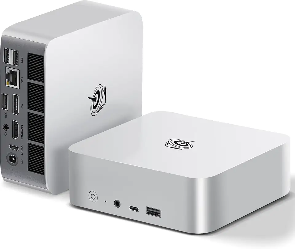 Beelink Mini PC SER8, AMD Ryzen 7 8745HS (8C/16T, até 4,9GHz), 32G DDR5 RAM 1TB PCIe4.0 SSD, Mini Gaming Computer Suporte 4K Tela Tripla/WiFi6/BT5.2/2.5G LAN/USB4/Win11 Pro