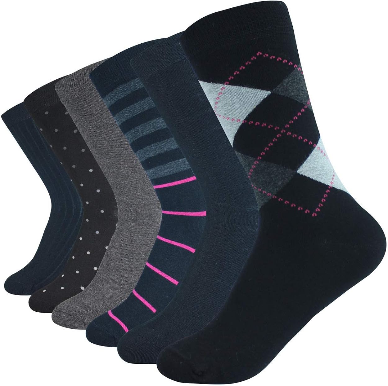 oBolvs 6 Pairs Women's Aloe Infused Modal Super Smooth Skin Care Business Dress& Casual Soft Socks