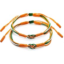 2Pcs Country Flag Code Infinity String Bracelet Boho Style Woven Rope Surfer Bracelets Lucky and Protection Gifts for Women Men