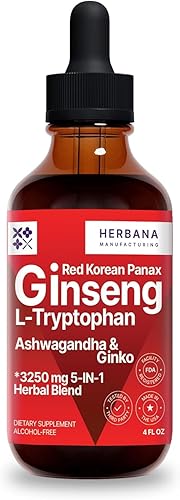 Extracto líquido de ginseng rojo asiático y ginseng americano, Panax Ginseng natural para energía, rendimiento cognitivo y enfoque, tintura líquida