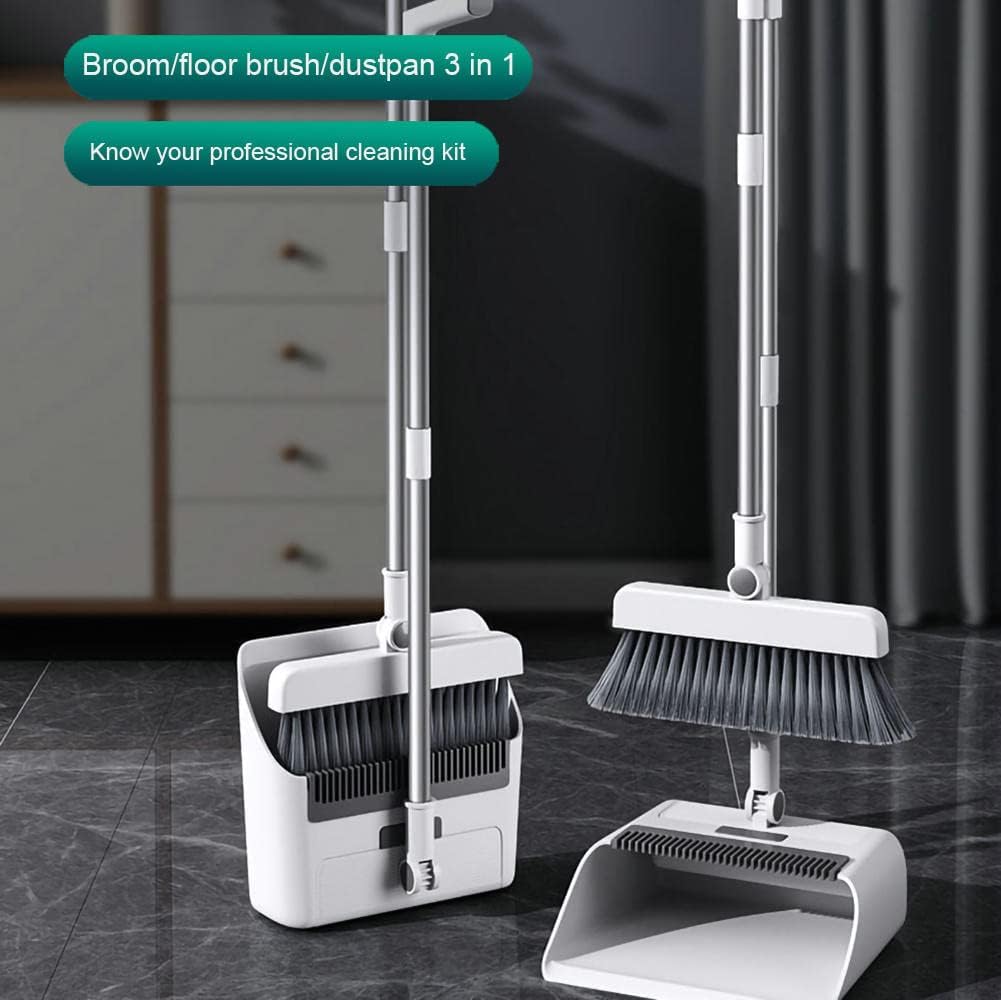 Broom and Dustpan Set,Kitchen Broom,Broom and Dustpan Set Heavy Duty,Cheap Broom,Folding Broom,Broom Set-Applicable to Bedroom, Living Room, Office, Study, Classroom, Bathroom, Dining Room。