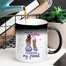 كوب سحري سيراميك مطبوع عليه First My Mother سعة 11 اونصة من فانكي ستور 330 مل | افضل هدية للام في عيد الميلاد/عيد الام ميكروويف