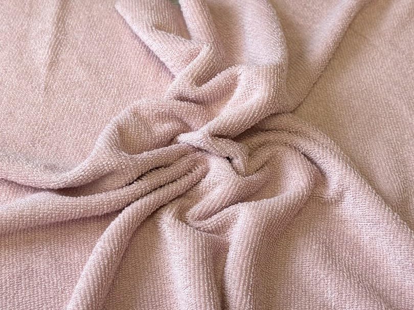 Tissu éponge extensible rose poudré coupon de 5 mètres - 4