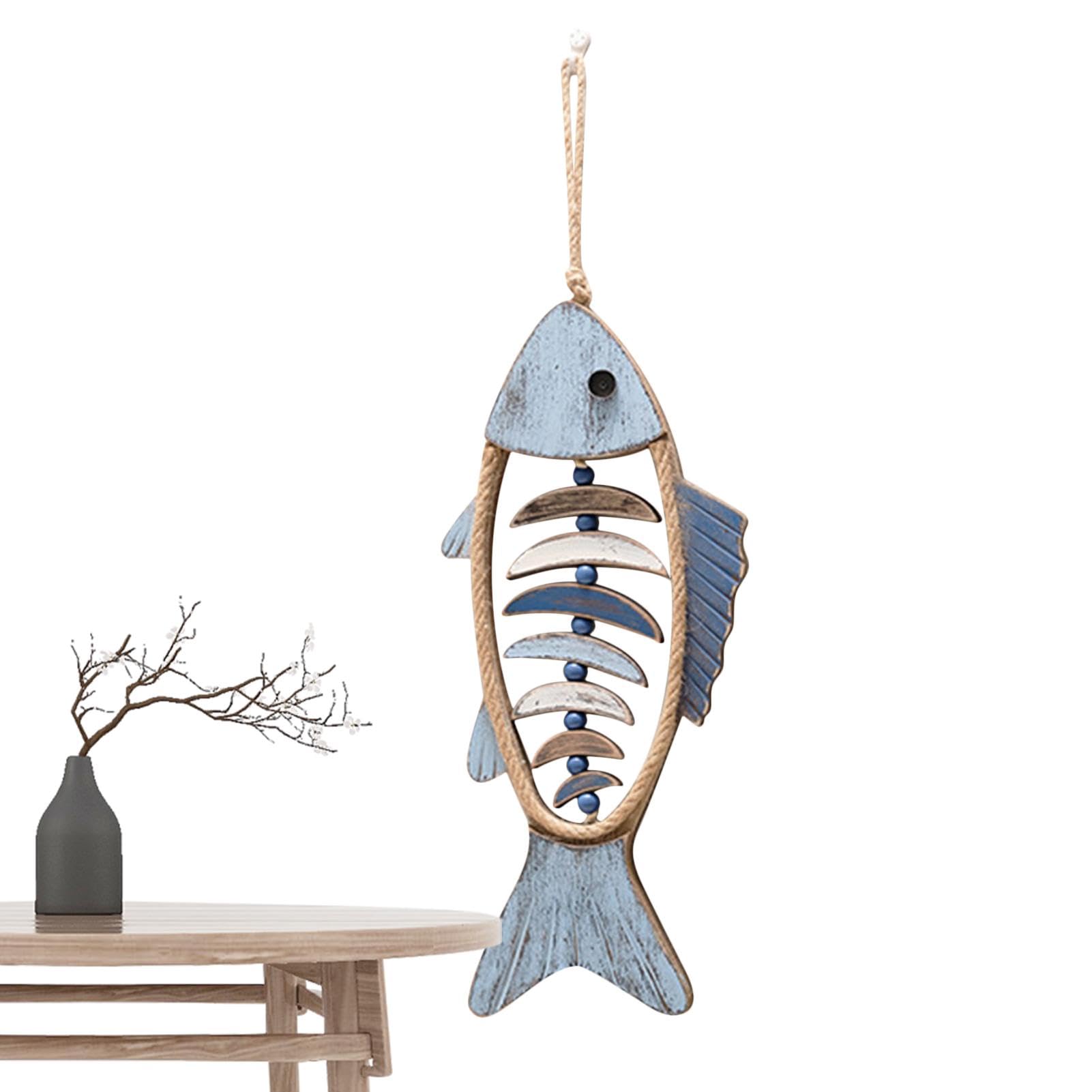Amazon.co.jp: 魚の壁アート装飾 - 木製魚航海装飾、魚アートウォール