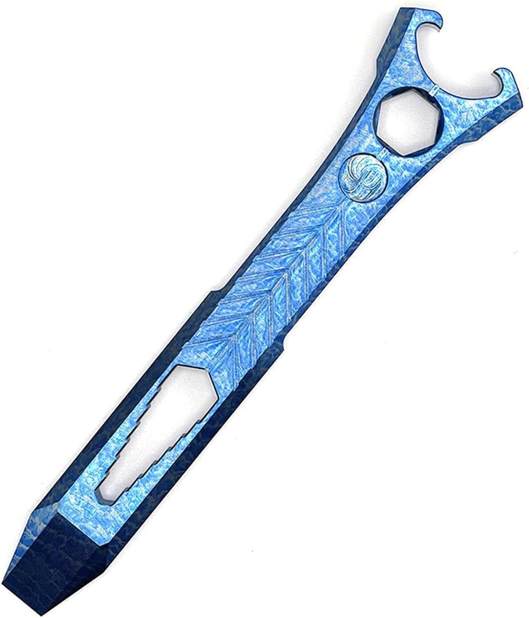 Titanium Pry Bar Multi Tool Bottle Opener 5.43", Compact Size Multitool Crowbar with Wrench Screwdriver Function for Daily Use