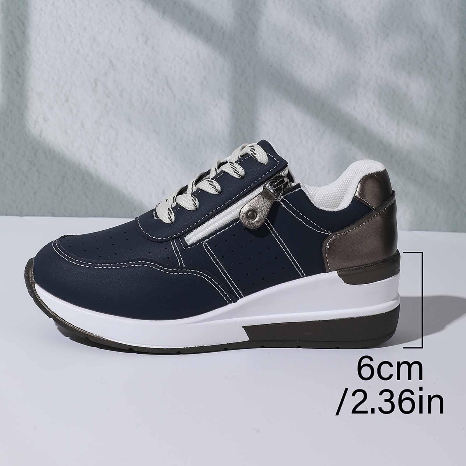 Générique Baskets Orthopédiques avec Fermeture éclair, Baskets Décontractées avec Soutien De La Voûte Plantaire pour Femme, Chaussures De Tennis Confortables à Enfiler