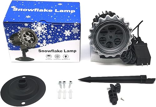 Miniatura 7 de Matekxy Proyector de luces de copo de nieve de Navidad para exteriores, decoración más brillante mejorada, iluminación LED de paisaje de nevadas,