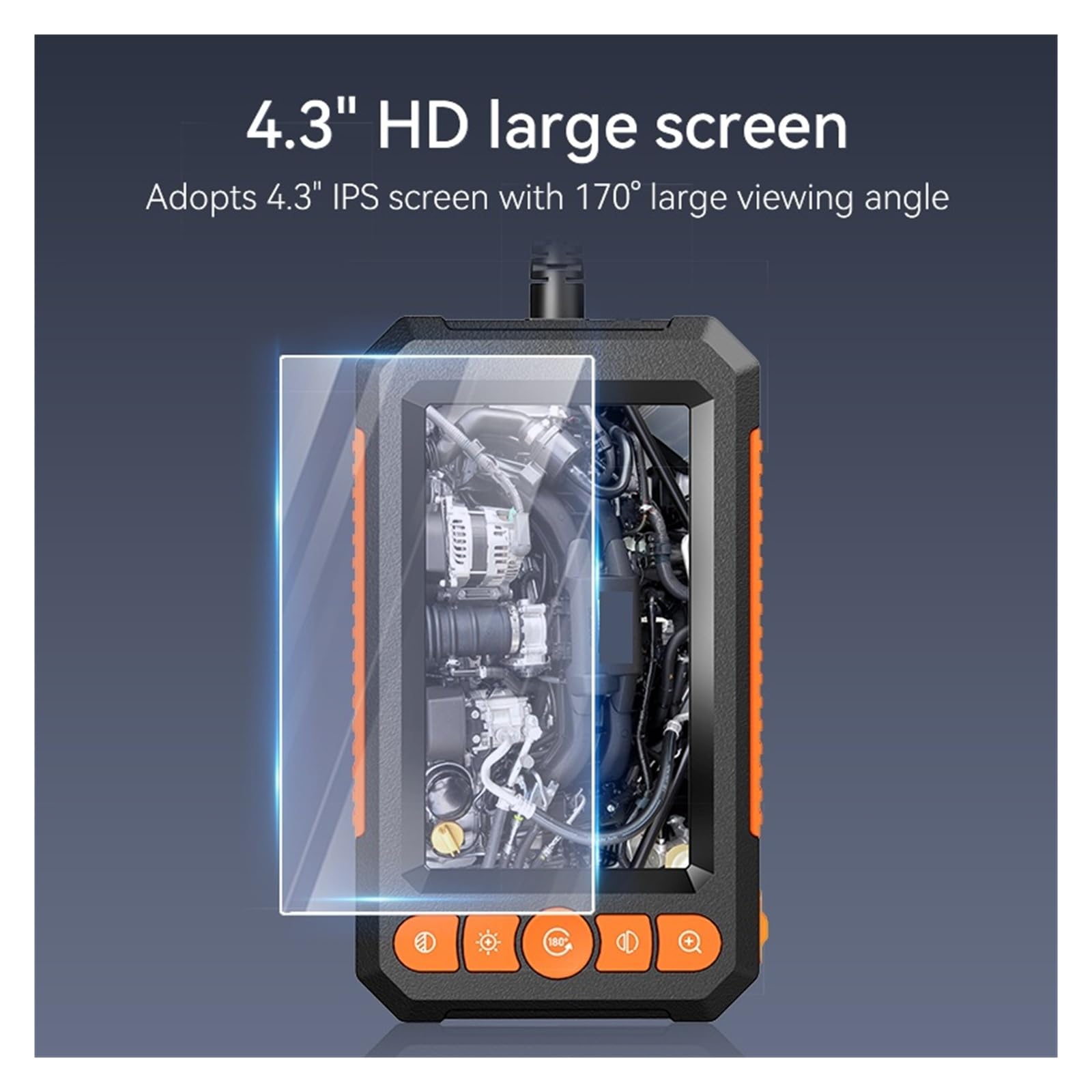 Endoscopio, Telecamera for endoscopio industriale 10M 4.3 "HD 1080P Periscopio for ispezione auto IP67 Fognatura