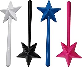 Wand Salt and Pepper Shakers - 1/2/4 PCS Magical Salt & Pepper Star Stick, 4 Color Halloween Seasoning Bottle with 1/3 Holes, Refillable Spice Dispenser, Christmas Seasoning Stick Kitchen Accessories