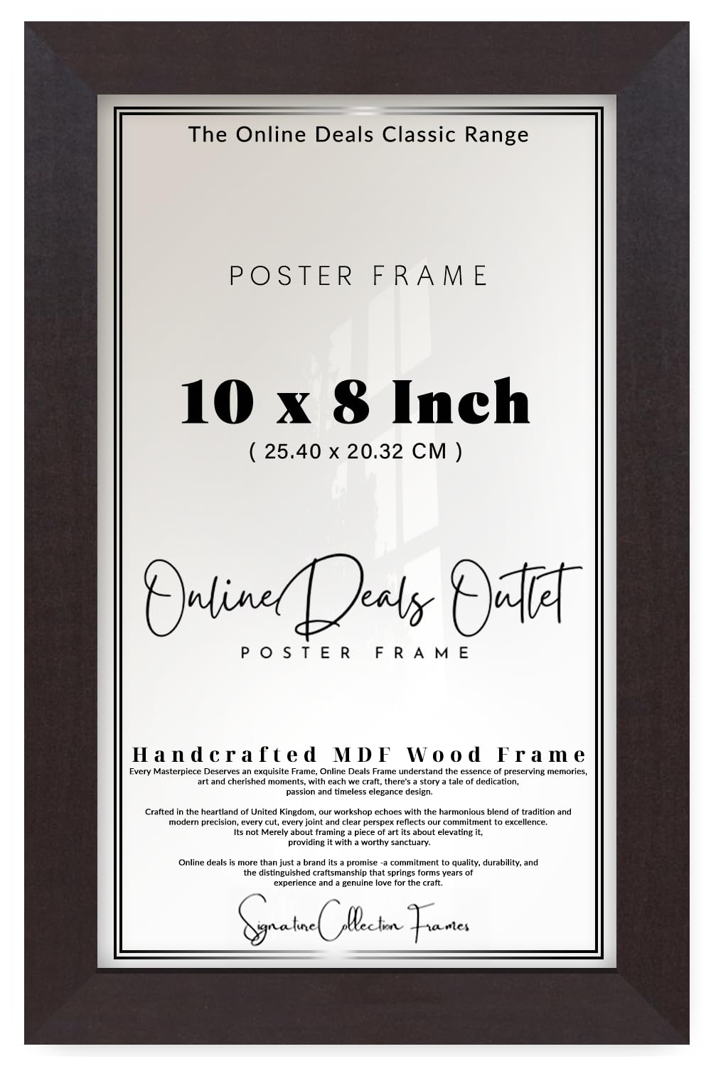 Online Deals | MDF Poster Frame (25.40 x 20.32 CM) Rectangle for Watercolor Paintings, Wall Décor & Abstract Artwork, Premium MDF Build, Secure Wall Mounting [ Mahogany ]