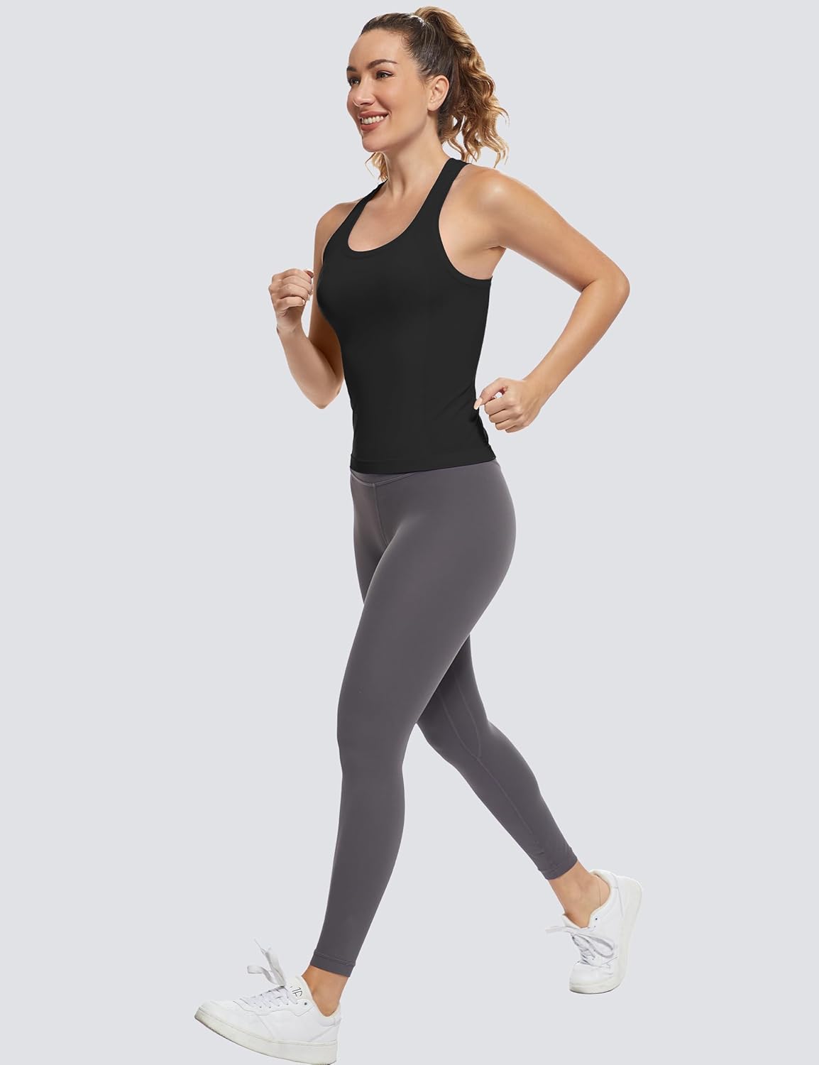 MathCat Workout Tops for Women Racerback Tank Tops Seamless Running Tank Tops Muscle Tank - Image 6