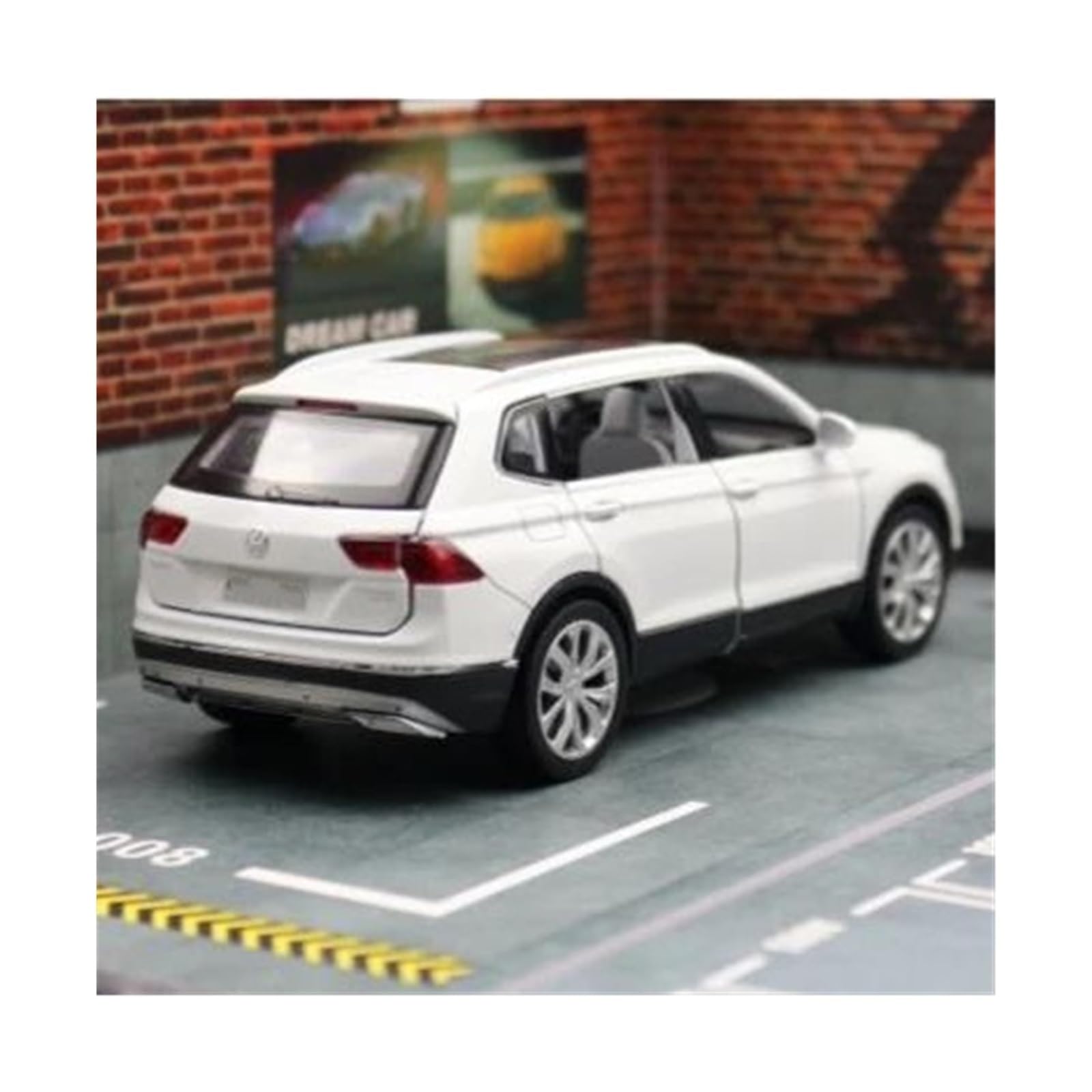 Auto Modell im Maßstab 1/32 for Tiguan L SUV Legierung Druckguss-Automodell Kollektion Souvenir Display Automodell Geeignet für Ausstellung(White)
