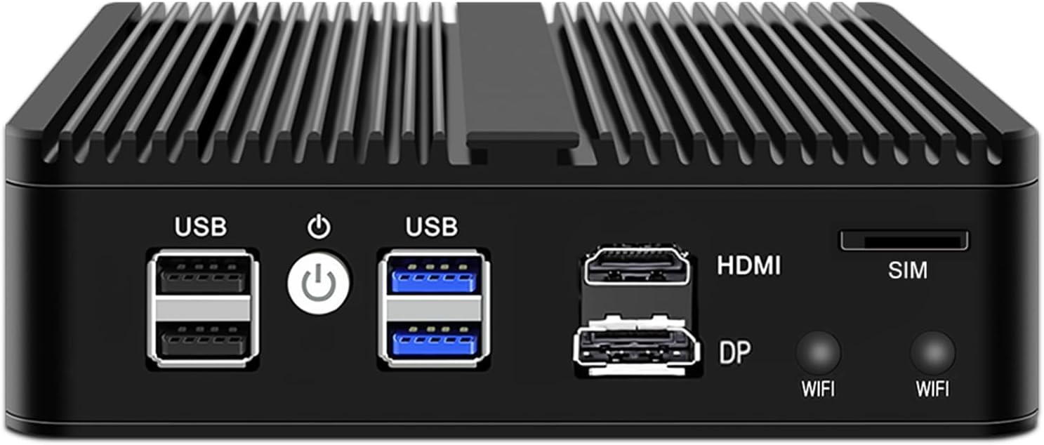 J4125 Micro Firewall Appliance, 4X InteI i226 LAN, Fanless Mini PC Router, 8GB DDR4 128GB SSD, RJ45 Console, 3G/4G SIM Slot, AES-NI