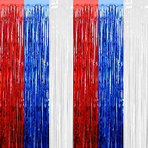4packredbluewhitefoilfringecurtainbackdrop328ftx656ftmetallictinselfoilfringestreamerscurtainsforphotoboothweddingmardigrasbirthdayindependencedaypartydecoration Urban Country Home Decor 4 pack red blue white foil fringe curtain backdrop 328ft x 656ft metallic tinsel foil fringe streamers curtains for photo booth wedding mardi gras birthday independence day party decoration urban country home decor