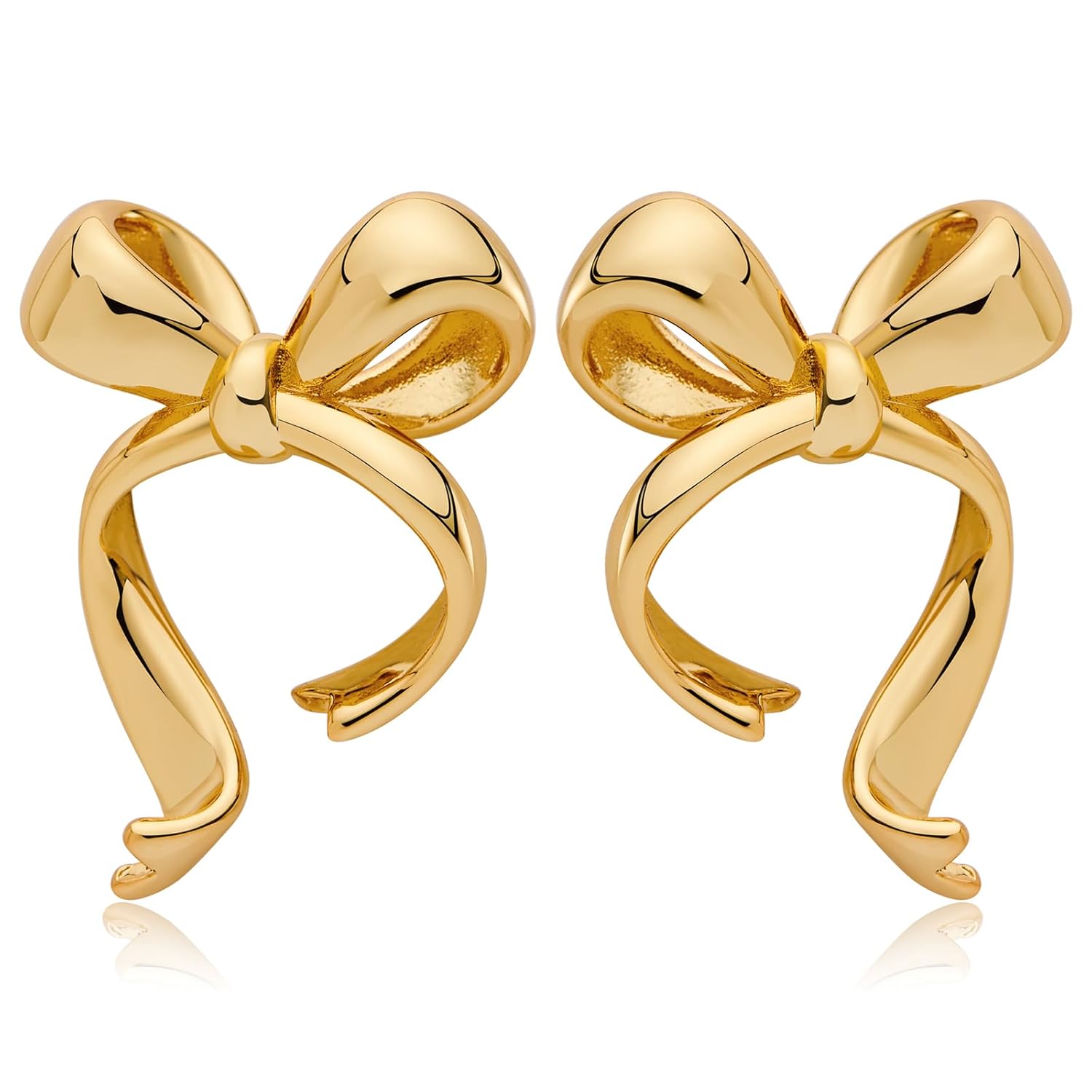 CUFELMU Gold Silver Bow Drop Earrings for Women Long Tassel Chain Bow Earrings Ribbon Bowknot Dangle Earrings Jewelry